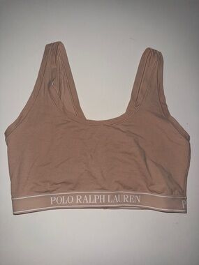 Polo by Ralph Lauren Tan Logo Elastic Cotton Bralette